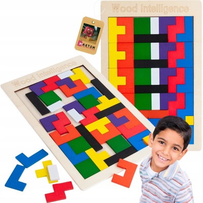 Martom drevená skladačka tetris tangram montessori logické puzzle
