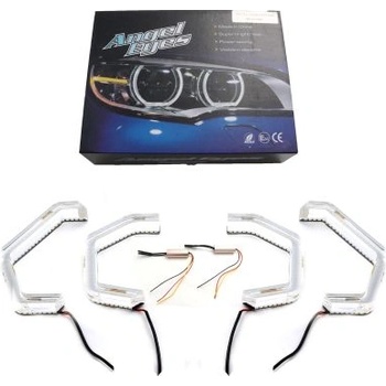 Image 1 of Диодни Ангелски Очи за BMW F30 - U-Design - с два цвята и функция мигач (бял и жълт)