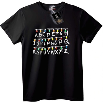 NOONEBRAND Тениска Азбучни Светлинни Низове - 6XL, White