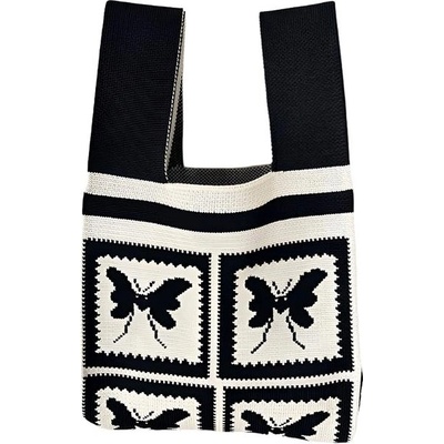 Annam Tote bag černý motýl 36 × 20 cm