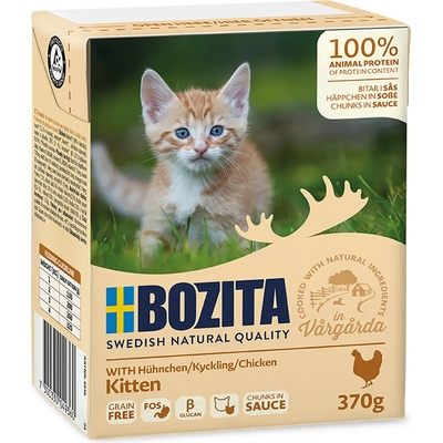Bozita Икономочина опаковка: 24 х 370 г Bozita месни хапки в желе или сос - Kitten пиле