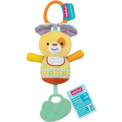WinFun Плюшена Дрънкалка Кученце с Чесалка за Зъби (1012186f)