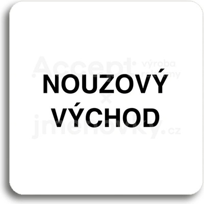 ACCEPT Piktogram nouzový východ - bílá tabulka - černý tisk bez rámečku
