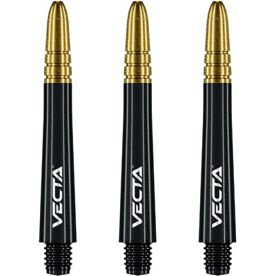 Winmau Vecta intermadiate 41mm, černý plast, zlatý hliníkový top