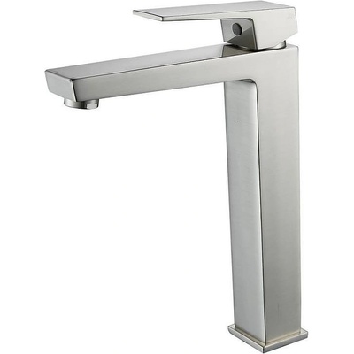 Inter Ceramic Стоящ смесител за умивалник 1418191BRUSH NICKEL, месинг, полиран никел, 27.8x20.6х4.8см (1418191BRUSH NICKEL)