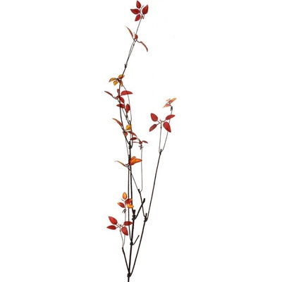 Dekorace hnědá větvička s červenými lístky - 18*5*116 cm - Clayre & Eef