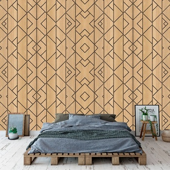 Image 1 of Art Gift Decor Тапет - дървена плетеница