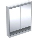 Geberit ONE - Огледален шкаф с LED осветление, 75x90x15 см, 2 врати, с ниша, вграден, бял 505.822. 00.2 (505.822.00.2)