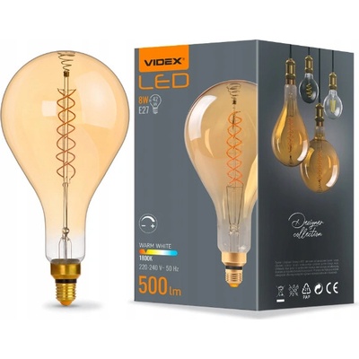 VIDEX LED žárovka PS160 E27 8W stmívatelná teplá bílá