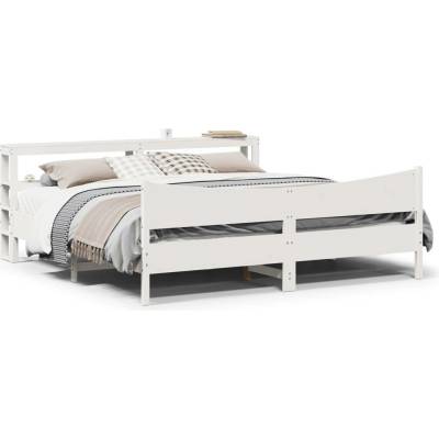 zahrada-XL 3306292 Rám postele s čelem bílý masivní borové dřevo
