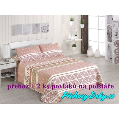 Mora oboustranný přehoz na postele Nori šedá/tyrkys 250 x 270 cm