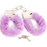 LateToBed Белезници с пух "latetobed furry purple" Леки