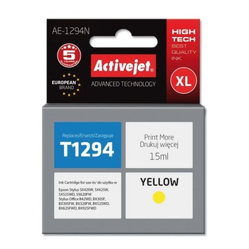 Compatible Мастило Activejet AE-1294N (заместител за Epson T1294, Supreme, 15 ml, жълто) (AE-1294N)