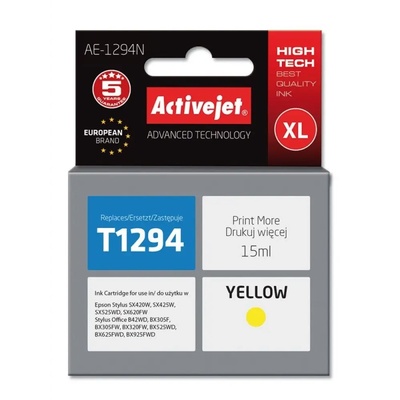 Compatible Мастило Activejet AE-1294N (заместител за Epson T1294, Supreme, 15 ml, жълто) (AE-1294N)