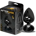 Afterdark Blackgem Metalic Butt Plug with Black Jewel Size L