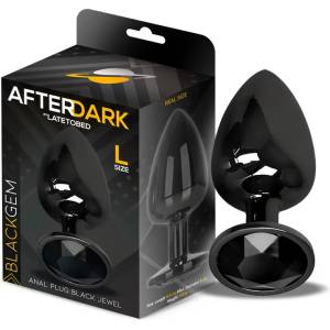 Afterdark Blackgem Metalic Butt Plug with Black Jewel Size L