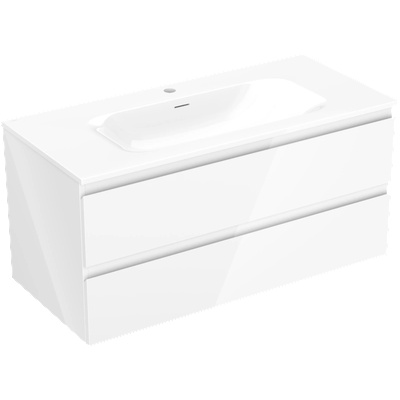 Orio шкаф за баня 100 см с мивка Vela, 2 чекмеджета, бял гланц - 91A10-10047-2-BFF00-W23M00 (91A10-10047-2-BFF00-W23M00)