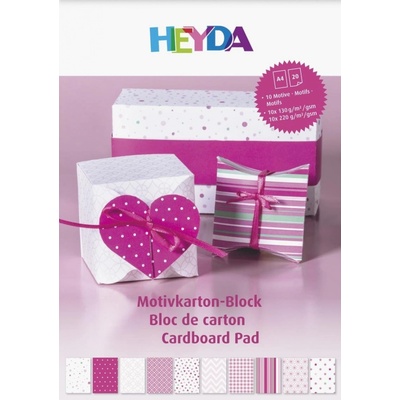 Heyda blok barevných papírů A4 růžový mix 20 listů