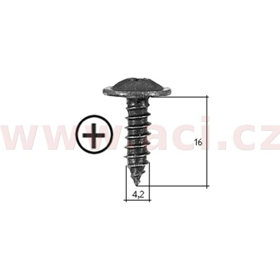 ACI Samořezný křížový vrut černý pozink Fe (sada 20 ks) (4,2 mm, 16 mm)