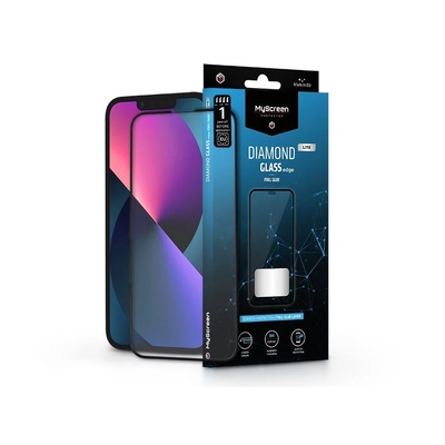 MyScreen Стъклен протектор MyScreen Protector, за IPhone 13/13 Pro, Diamond Lite Glass Edge Full Glue Cover, Черен (LA-1994) (LA-1994)