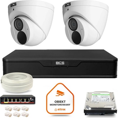 BCS POINT IP Surveillance Kit 2x BCS-P-EIP28FWR3-Ai2 DVR s 1TB