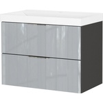 Germania Сив гланцов стенен шкаф с мивка 81x65 cm Vasio - Germania (9083-587)