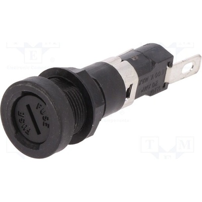 LITTELFUSE 03450631H Zásuvka; 5x20mm; 16A; 250V; na panel; Výv: přímé; Otv: Ø12,7mm