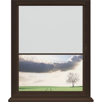 Dekodum Zatemňovací roleta v hnědé kazetě, White 130 x 150 cm