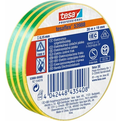 Tesa 95399 Páska lepiaca elektroizolačná 19 mm x 20 m žltozelená
