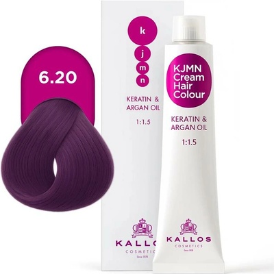 Kallos KJMN s keratinem a arganovým olejem 6.20 Dark Violet Blond Cream Hair Colour 1:1.5 100 ml