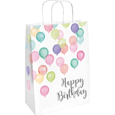 Amscan Dárkové tašky “Happy Birthday - pastelové balónky”, 2 ks