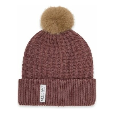 En Fant Pletená čepice s bambulí Rose Taupe