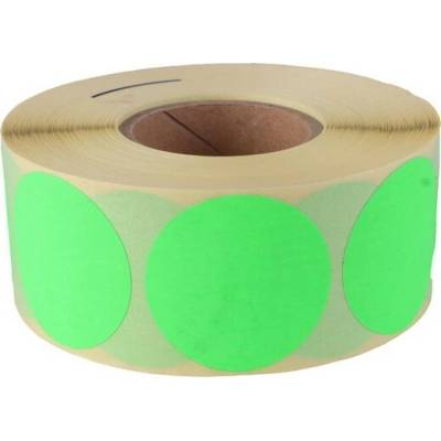 Etikety, 38 mm kruh, 1000 etikiet/kotúč, zelené, .
