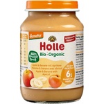 Holle Био плодово пюре Holle - Ябълки, банан и кайсии, 190 g (BB210497)