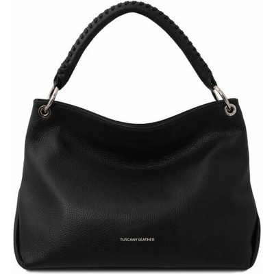 Tuscany Leather Mäkká kožená taška na rameno TL Bag Čierna