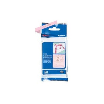 Brother TZE-RE34, 12mm x 4m, златен печат/розов фон, на ивици оригинална лента (TZERE34)