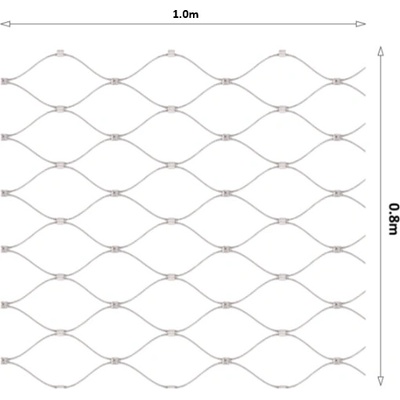 Lanová sieť 0,8 x 1 m, oko 50 x 50mm, ø 2 mm, AISI 316