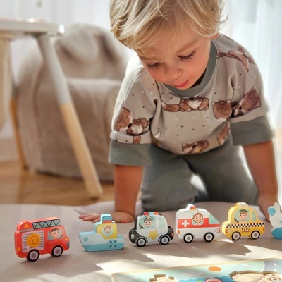 Tooky Toy puzzle Vozidlá Autá Lietadlo Loď Mesto Zápas tvarov