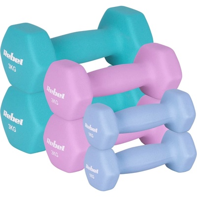 Rebel Neoprenové litinové činky HEX sada 12 kg