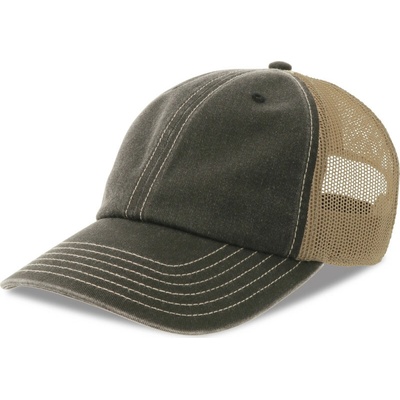 Atlantis Headwear K Vintage Trucker Teon 6 panelová COT330303arc99 black/khaki Černá/khaki