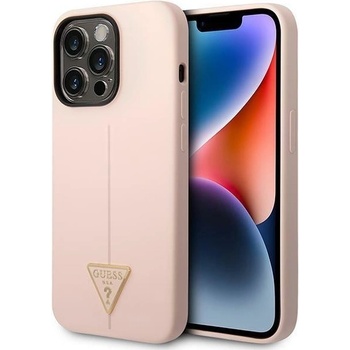 GUESS Кейс Guess GUHCP14LSLTGP за iPhone 14 Pro 6.1", розов / розов, твърд, Silicone Triangle (GUE002320-0)