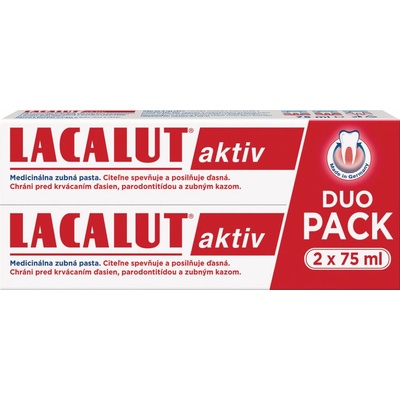 Lacalut Aktiv zubná pasta 75 ml + zubná kefka 1 ks darčeková sada