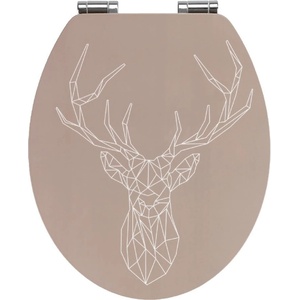 WENKO Седалка за тоалетна, изработена от бамбук и ПДЧ , 44 x 37, 5 cm Stag - Wenko (23775100)
