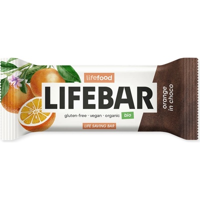 Bio Lifefood Tyčinka Lifebar pomeranč v čokoládě 40 g