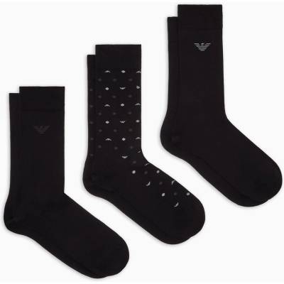 Giorgio Armani Чорапи Emporio Armani Men's Crew Socks - Eagle/Blk/Blk