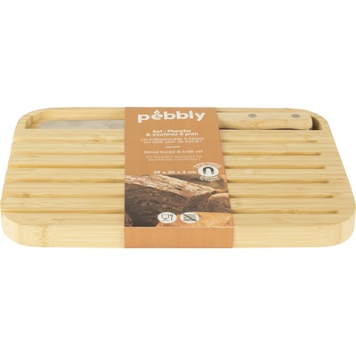 Pebbly Бамбукова дъска и нож за хляб Pebbly - размер S (PEBBLY NBA151)