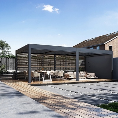 Rojaplast PANEL ZASTÍNENIE WOOD, SKLÁPACIE LAMELY, HORIZONTÁLNE 1 m pre bioklimatickú pergolu