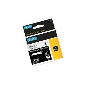DYMO Лента Rhino 5.5мм х 12м черен/бял