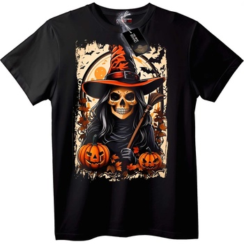NOONEBRAND Тениска Хелоуин Вещерски Skull - M, White