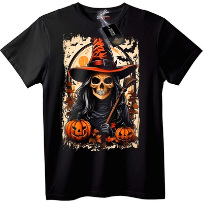 NOONEBRAND Тениска Хелоуин Вещерски Skull - M, White